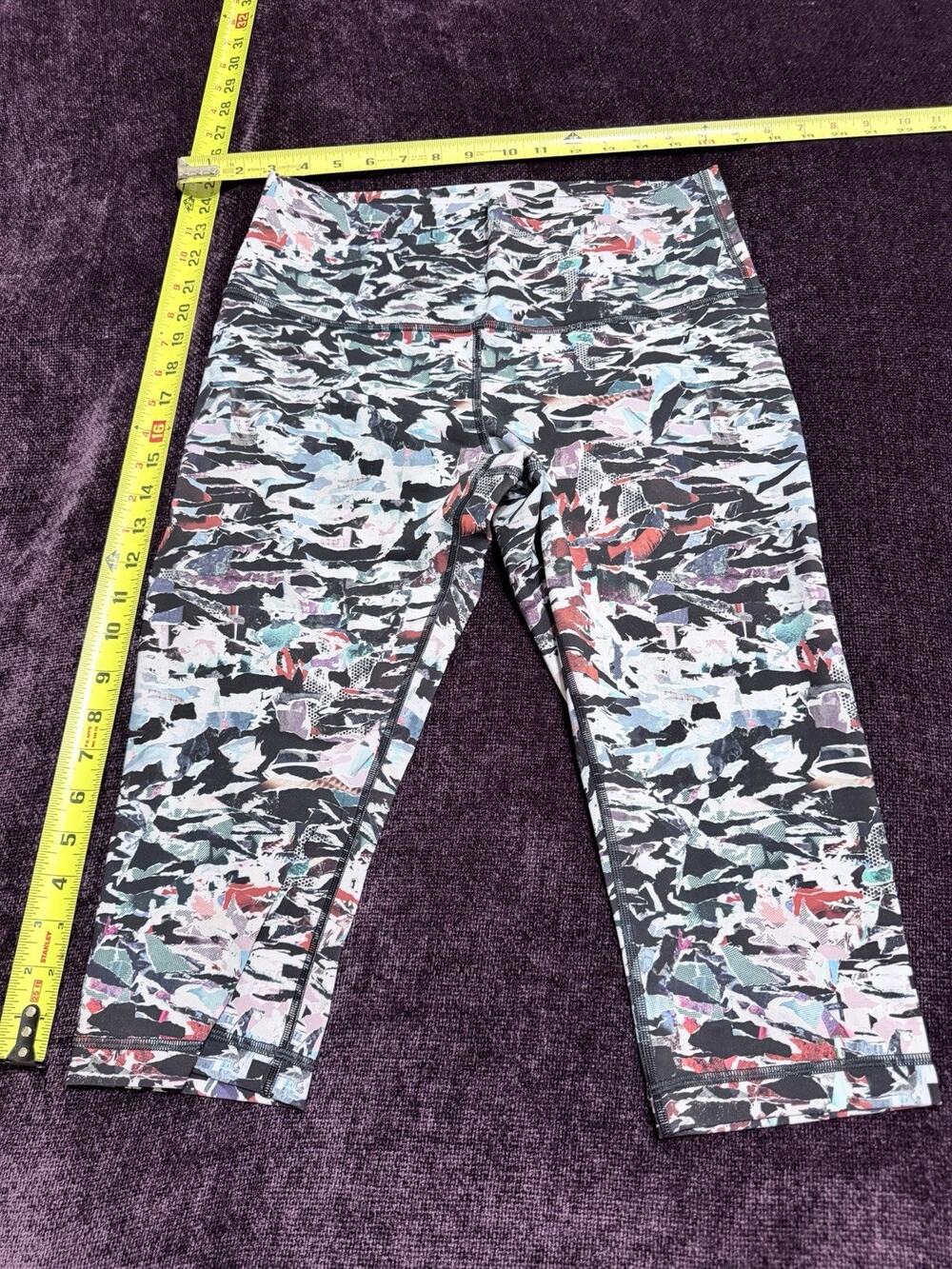 lululemon Wunder Under Capri Leggings High Rise Abstract Multi 6 17"